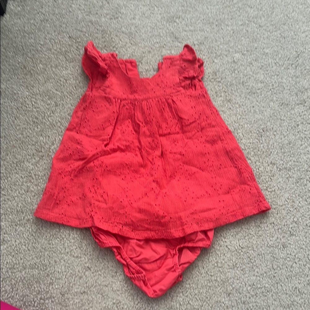 GAP Coral Dress and Matching Diaper Cover Set
